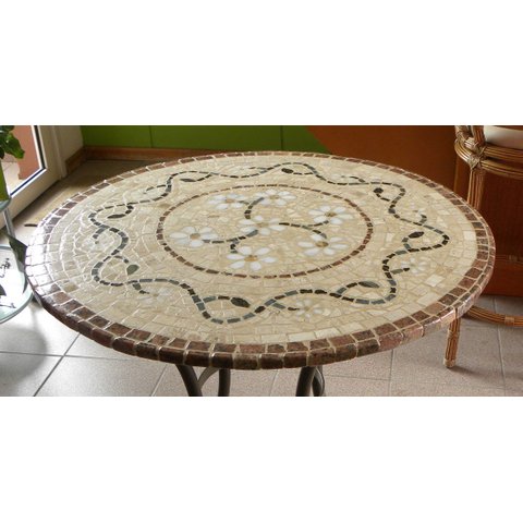 Mesa em Mosaico Floral Rosone Fiorellini Veronesi I- Somente o Tampo 100cm