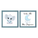 Ver imagem 6 de Kit 2 Quadro Infantil Elefante Menino 1