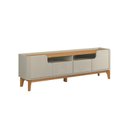 Ver imagem 1 de Rack Fl Estilo Retrô 1.80m para Tv até 75'' Cor Off White / Cinamomo Pt