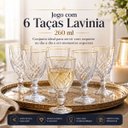 Ver imagem 5 de Jogo 6 Taças Lavínia 260ml Vidro com Borda Dourada