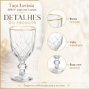 Ver imagem 7 de Jogo 6 Taças Lavínia 260ml Vidro com Borda Dourada