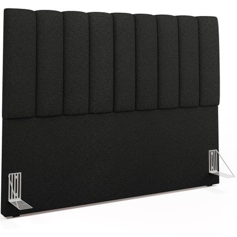 Cabeceira Cama Box Casal King 195 cm Dália W01 Poliéster Preto - Lyam Decor