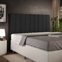 Ver imagem 1 de Cabeceira Cama Box Casal King 195 cm Dália W01 Poliéster Preto - Lyam Decor