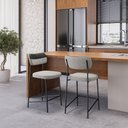 Ver imagem 4 de Banqueta Media Mona Courissimo Preto e Cinza - Ssx Multicoisas