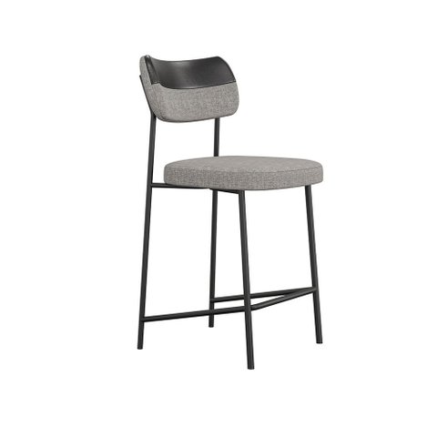 Banqueta Media Mona Courissimo Preto e Cinza - Ssx Multicoisas