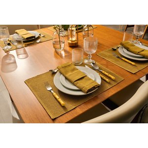Conjunto Completo Mesa Posta Portina - Bambu Bordado Porcelana sem Talheres/copos/taças - 16 Peças