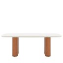 Ver imagem 2 de Mesa de Jantar Retangular c/ Vidro para 8 Lugares Lintz 219 cm - Off White Fosco c/ Canella - PU