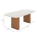 Ver mais imagens de Mesa de Jantar Retangular c/ Vidro para 8 Lugares Lintz 219 cm - Off White Fosco c/ Canella - PU