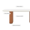 Ver imagem 3 de Mesa de Jantar Retangular c/ Vidro para 8 Lugares Lintz 219 cm - Off White Fosco c/ Canella - PU