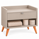 Ver imagem 6 de Mesa de Cabeceira para Quarto Solteiro com 1 Gaveta Siena:Off White