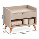 Ver imagem 4 de Mesa de Cabeceira para Quarto Solteiro com 1 Gaveta Siena:Off White