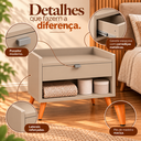 Ver imagem 2 de Mesa de Cabeceira para Quarto Solteiro com 1 Gaveta Siena:Off White