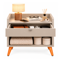 Ver imagem 5 de Mesa de Cabeceira para Quarto Solteiro com 1 Gaveta Siena:Off White