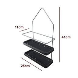 Porta Shampoo com Base de Plástico - Stolf Preto - 2