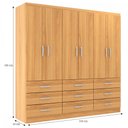 Ver imagem 4 de Guarda-roupa Casal Bergamo 6 Portas 9 Gavetas - Evidencia Móveis