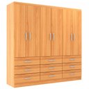 Ver imagem 2 de Guarda-roupa Casal Bergamo 6 Portas 9 Gavetas - Evidencia Móveis