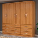 Ver imagem 1 de Guarda-roupa Casal Bergamo 6 Portas 9 Gavetas - Evidencia Móveis
