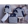 Bolsa maternidade bebê kit 4peças laço Azul luxo impermeável - 2