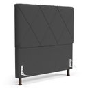 Ver imagem 1 de Cabeceira Cama Box Casal King Size Mel 195cm com Frame Suede Cinza - Desk Design