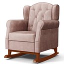Ver mais imagens de Kit 02 Poltronas de Amamentação Base de Madeira Balanço Lucy P04 Veludo Rosê - Mpozenato