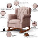 Ver imagem 3 de Kit 02 Poltronas de Amamentação Base de Madeira Balanço Lucy P04 Veludo Rosê - Mpozenato