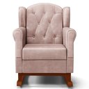 Ver imagem 5 de Kit 02 Poltronas de Amamentação Base de Madeira Balanço Lucy P04 Veludo Rosê - Mpozenato