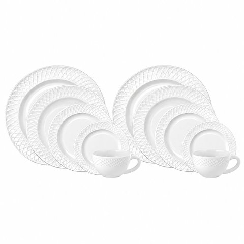 Aparelho de Jantar Branco Divine Opaline 40 Peças - Hauskraft Premium