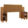 Cabeceira Box Flex Mumbai Ripada com Mesas Laterais Nicho:naturale - 5