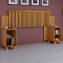 Ver imagem 2 de Cabeceira Box Flex Mumbai Ripada com Mesas Laterais Nicho:naturale
