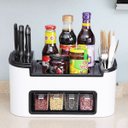 Ver imagem 5 de Caixa Organizadora Multiuso Cozinha Porta Faca Condimentos Temperos Especiais Talheres