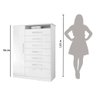Cômoda Branca 1 Porta 7 Gavetas J&A Móveis Mega 157x119x47 - 7