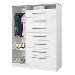 Cômoda Branca 1 Porta 7 Gavetas J&A Móveis Mega 157x119x47 - 3