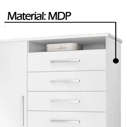 Cômoda Branca 1 Porta 7 Gavetas J&A Móveis Mega 157x119x47 - 5