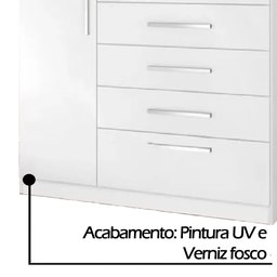 Cômoda Branca 1 Porta 7 Gavetas J&A Móveis Mega 157x119x47 - 4