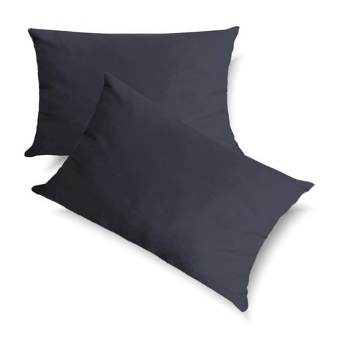 Conjunto Porta Travesseiro em Veludo Liso Várias Cores Cor:cinza Chumbo
