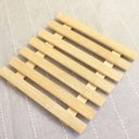 Ver imagem 2 de 4 Descansos de Panela 17cm Quadrados de Bambu Porta Panela Chaleiras e Travessas Lyor