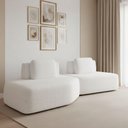 Ver imagem 1 de Sofá 2 Lugares Orgânico com Chaise e 1 Módulo Central Berlim Bouclê Off White K01 - D’Rossi