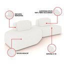Ver imagem 3 de Sofá 2 Lugares Orgânico com Chaise e 1 Módulo Central Berlim Bouclê Off White K01 - D’Rossi