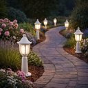 Ver imagem 2 de Kit 8 Balizadores para Muro Branco Lente Fosca Injetado 45cm Termoplástico Dital Jardim