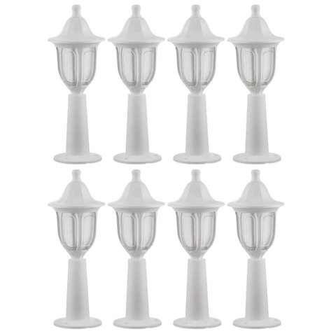 Kit 8 Balizadores para Muro Branco Lente Fosca Injetado 45cm Termoplástico Dital Jardim