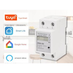 Disjuntor Wifi 60a Medidor Consumo Inteligente Alexa Google Zmai I90