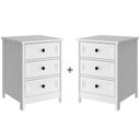 Ver imagem 1 de Kit 02 Mesas de Cabeceira 3 Gavetas 45 Cm Dm111 Branco Dtall Branco