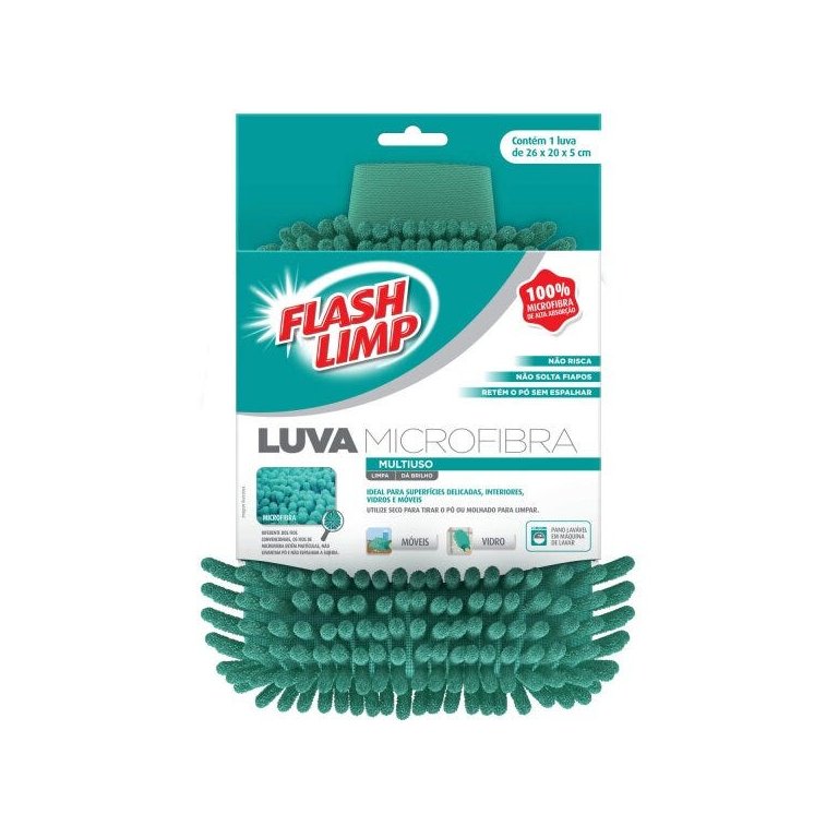Luva de Microfibra para Limpeza Euro Home