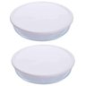 Kit 2 Assadeiras Vidro Tampa Branca Redonda Media Marinex - 1