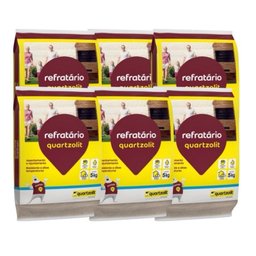 Kit com 06 Argamassa Quartzolit para Placa e Tijolo Refratário - 1