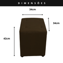 Ver imagem 2 de Puff Bau Quadrado Decoração Guarda Brinquedos Assento - Marrom