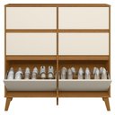 Ver imagem 4 de Cômoda Quarto Sapateira 120cm 4 Gavetas 2 Portas Dalia Cinamomo/Offa02 - Mpozenato