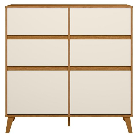 Cômoda Quarto Sapateira 120cm 4 Gavetas 2 Portas Dalia Cinamomo/Offa02 - Mpozenato