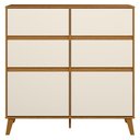 Ver imagem 1 de Cômoda Quarto Sapateira 120cm 4 Gavetas 2 Portas Dalia Cinamomo/Offa02 - Mpozenato