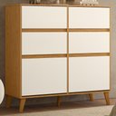 Ver imagem 2 de Cômoda Quarto Sapateira 120cm 4 Gavetas 2 Portas Dalia Cinamomo/Offa02 - Mpozenato
